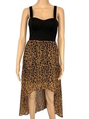 Forever21 Leopard Print Hi-Low Hem Dress Size S
